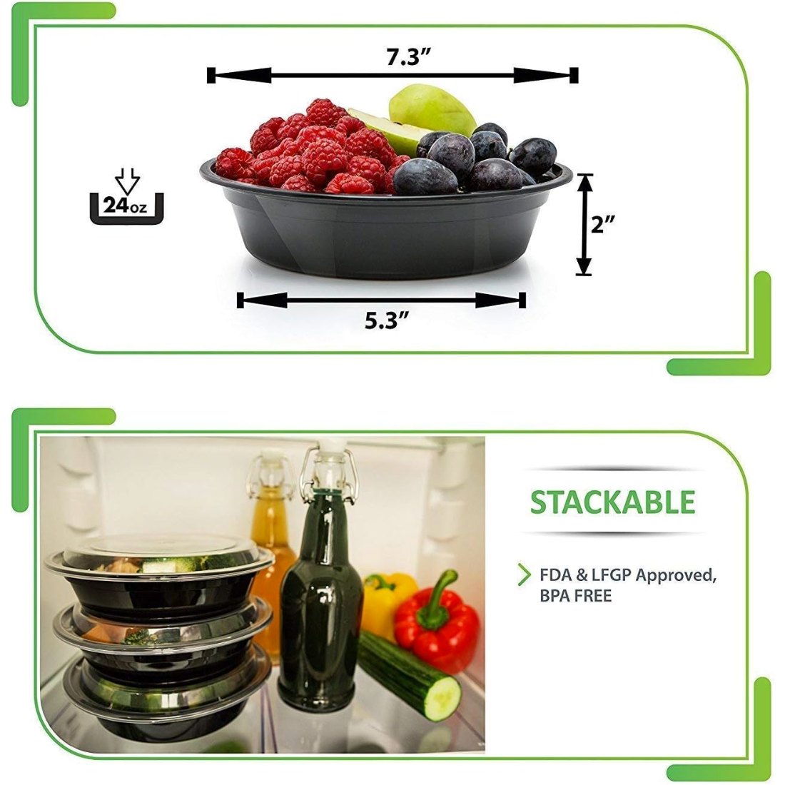24 oz Plastic Meal Boxes, 30 Pack, view 8