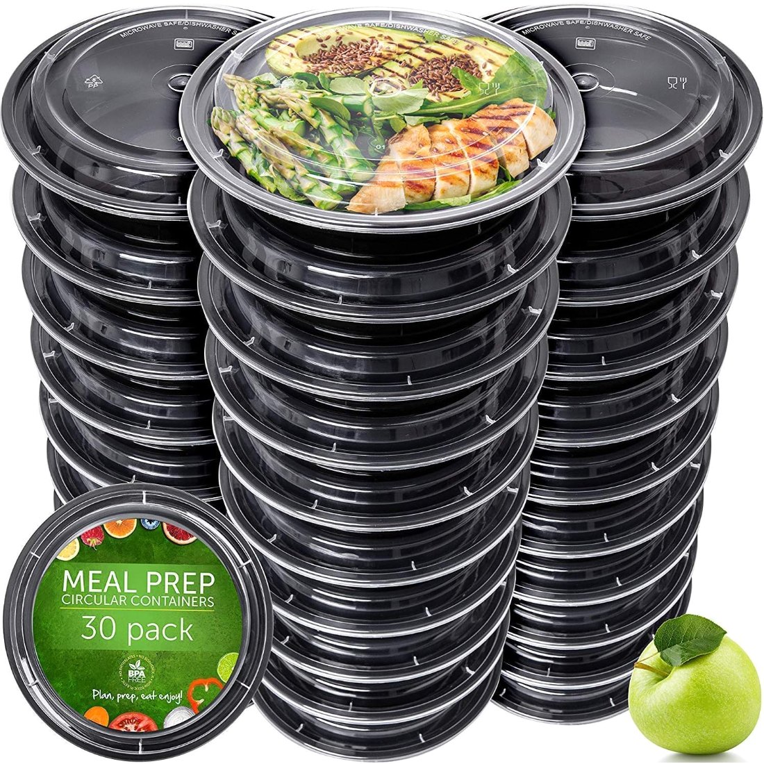 24 oz Plastic Meal Boxes, 30 Pack