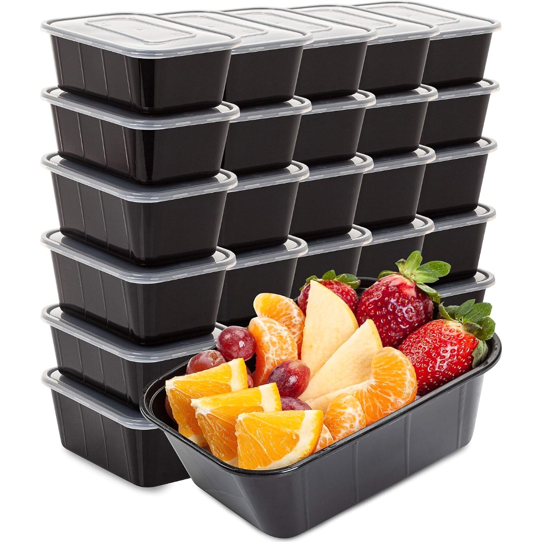 25 oz Plastic Meal Boxes, 50 Pack, view 2
