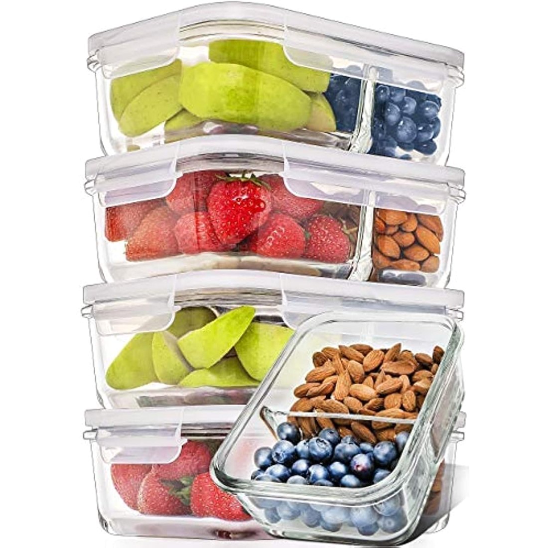 34 oz Divided Glass Dishes, 3 Compartments, 5 Pack, view 5