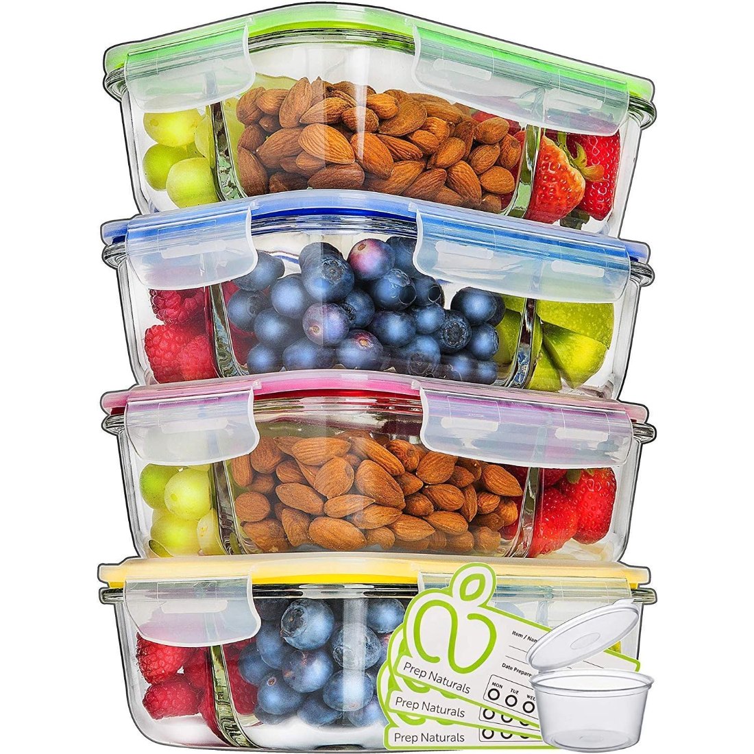 34 oz Glass 4 Pack with 50 Plastic Boxes, view 2