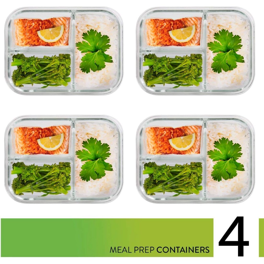 34 oz Glass 4 Pack with 50 Plastic Boxes, view 5