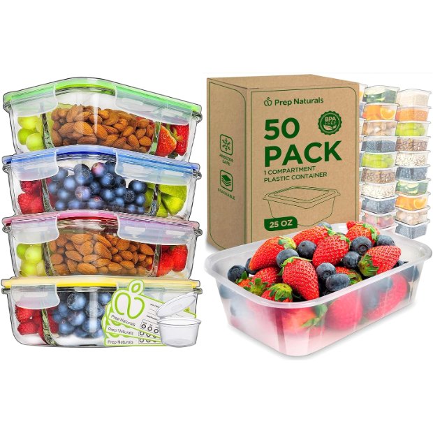 34 oz Glass 4 Pack with 50 Plastic Boxes
