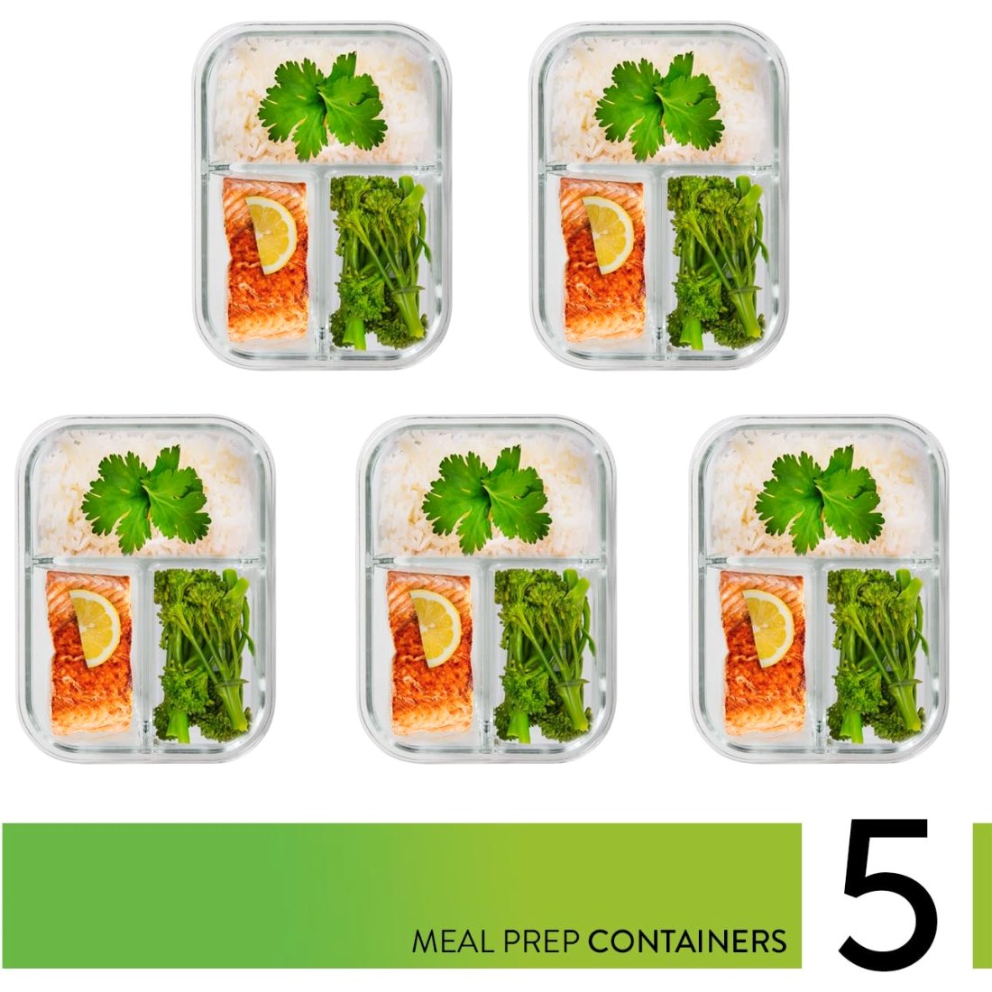 34 oz Glass 5 Pack with 50 Plastic Boxes, view 5
