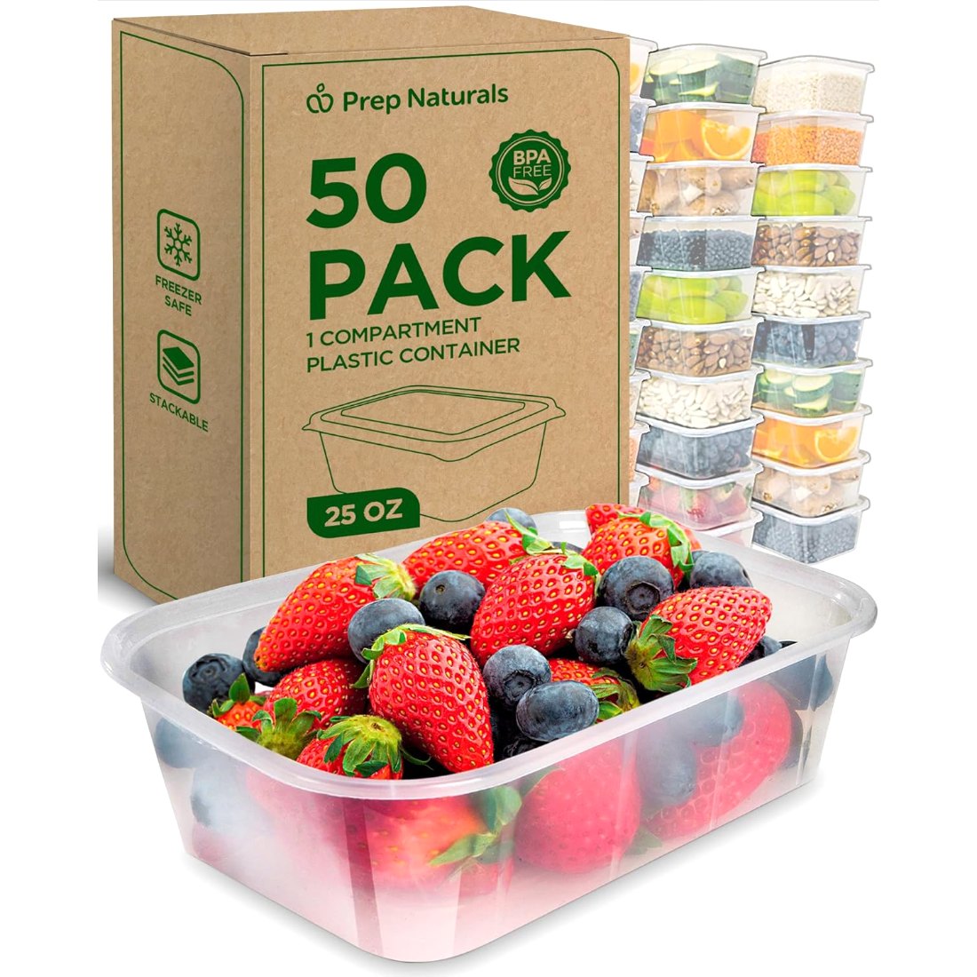 36 oz Divided Glass 5 Pack with 50 Plastic Boxes, view 6