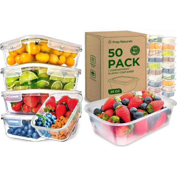 36 oz Glass 5 Pack with 50 Plastic Boxes