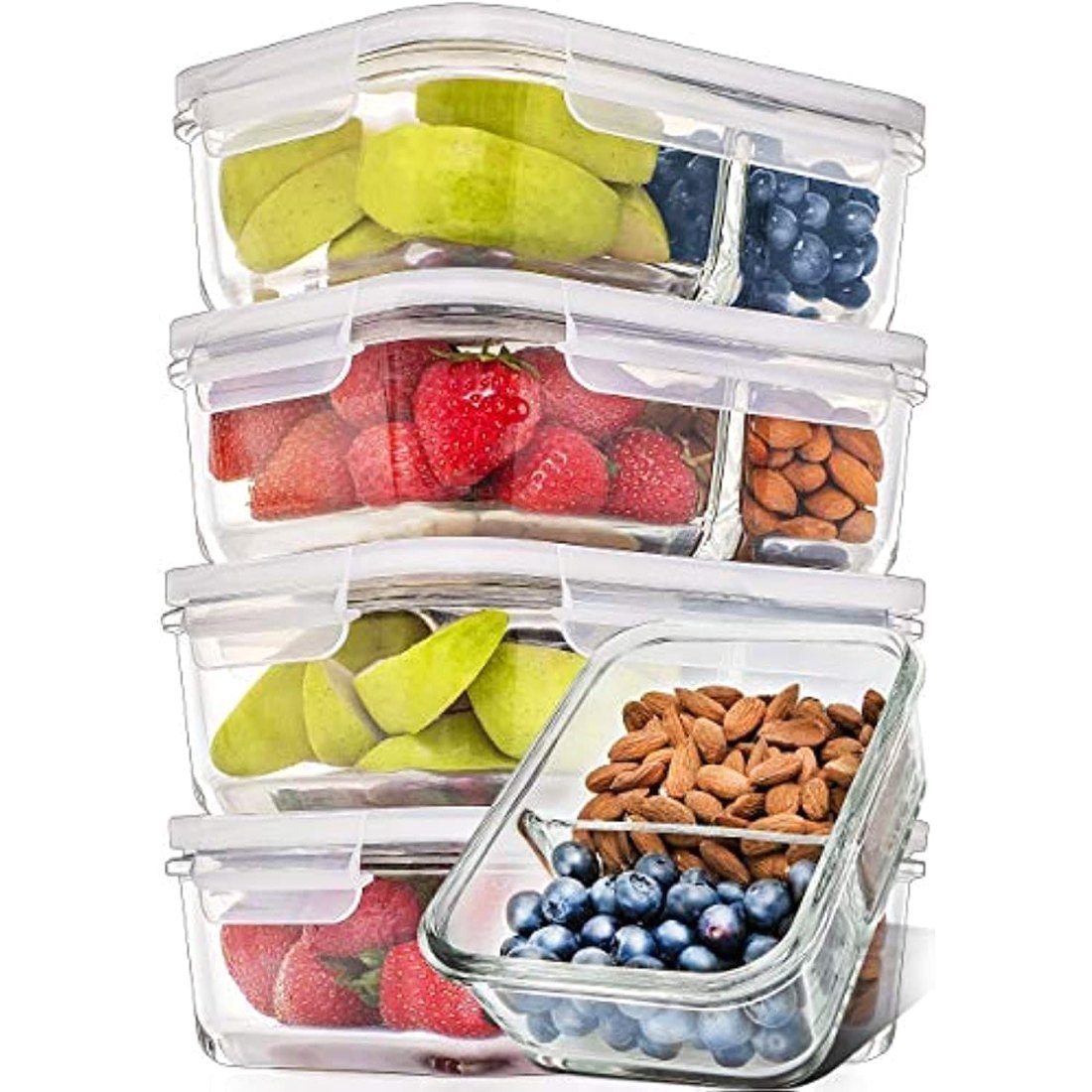 36 oz Glass Meal Prep Dishes, 5 Pack, view 4
