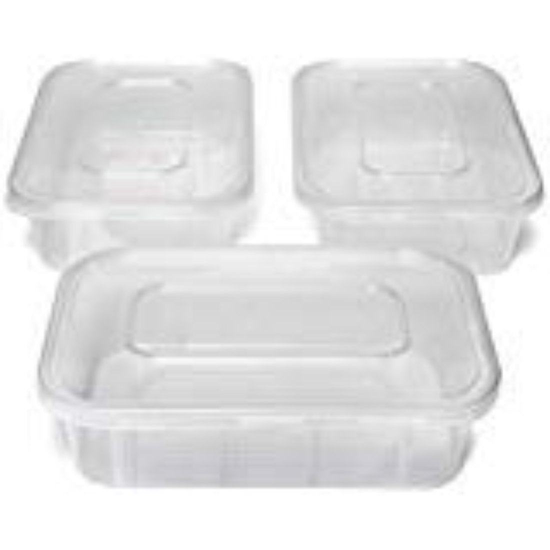 Divided Plastic Trays, 3 Compartments, 20 Pack